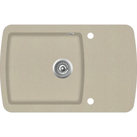 Évier de cuisine seul lavabo 78 x 50 cm granit beige (1/4)