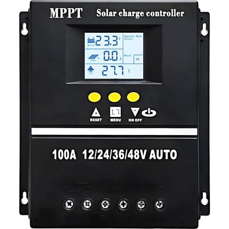 1 Régulateur de charge solaire MPPT 100A, écran LCD, entrée USB double, pour batterie plomb-acide et lithium (1/4)