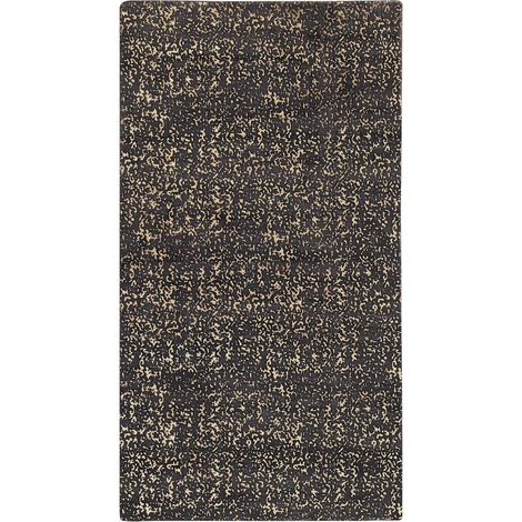 Tapis Moderne Avec Motif Taches en Viscose 80 x 150 cm Gris Foncé et Doré Esel (1/5)