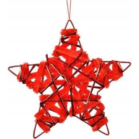 Pendentif sapin de Noël étoile rouge 15 cm