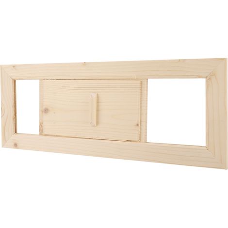 Grille d'aération rectangulaire en bois pour sauna et hammam (1/5)