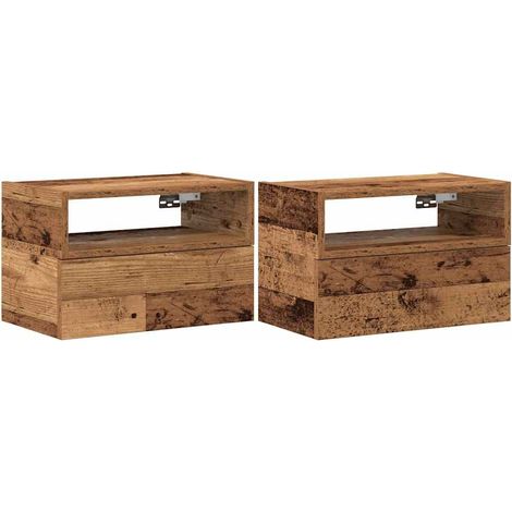 Maison Exclusive - Wand-Nachttische 2 Stk. Altholz-Optik 45x26x28