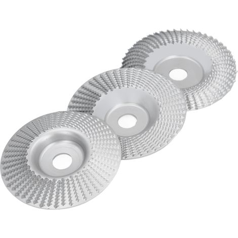 Ensemble 3 Disques à Sculpter le Bois pour Meuleuse d'Angle 100mm Alésage 16mm Acier Carbone Argent - Accessoires de Meulage pour Travail du Bois (1/5)