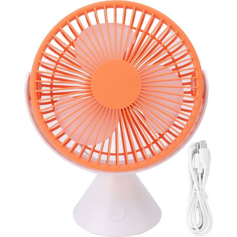 3 Speed Desktop Table Top Fan Hanging Stand Dual Use USB 360° Rotation Camping Tent Ceiling Fan 1500mAh Orange (1/5)