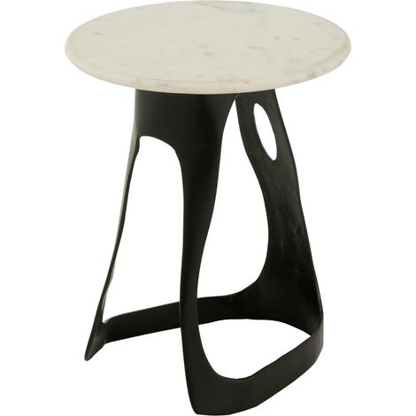 Table d'Appoint Design "Bettye" 40cm Blanc & Noir (1/5)