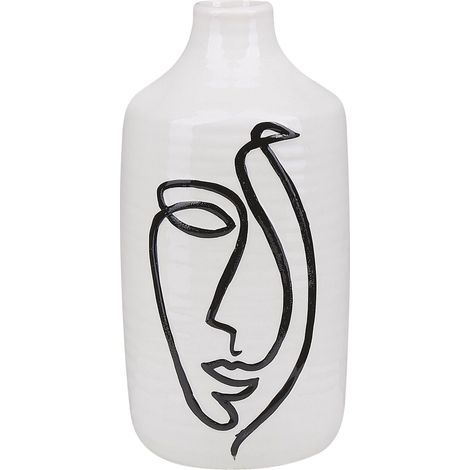 Flower Vase AENUS Stoneware 22 cm White