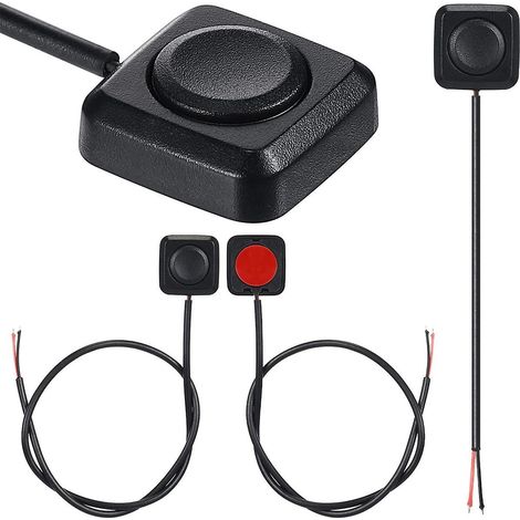 Lot de 4 interrupteurs momentanés à bouton-poussoir marche/arrêt 12 V/24 V, montage en surface. (1/5)