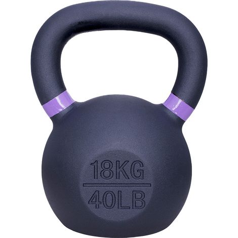 Kettlebell Kugelhantel - Gusseisen - 18 kg - Schwarz-Violett