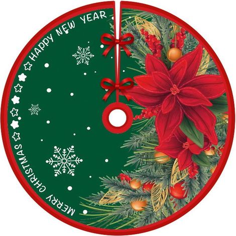 Jupe de sapin de Noël de 90 cm de diamètre, tabliers de fond pour sapin de Noël, décoration de sapin de Noël, décoration d'intérieur (Style 24) (1/5)