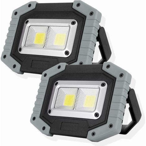 Lampe de travail LED rechargeable, projecteur portable COB étanche 30 W 1500 lm pour camping en plein air, randonnée, entretien d'urgence des véhicule (1/5)