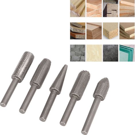 Lime rotative à tige de 6 mm pour le travail du bois, foret à meuler pour le rainurage du bois, outils de ponçage et de sculpture pour bois dur, tête de meulage électrique. (1/5)