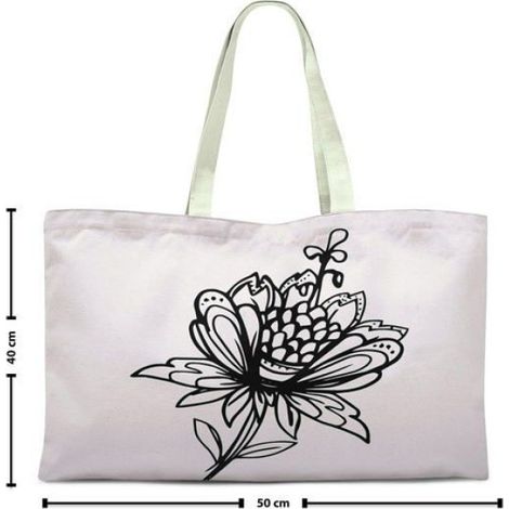 Sac Shopping - Coton - Noir - 70 x 50 cm - Réutilisable - 1 Pièce (1/2)