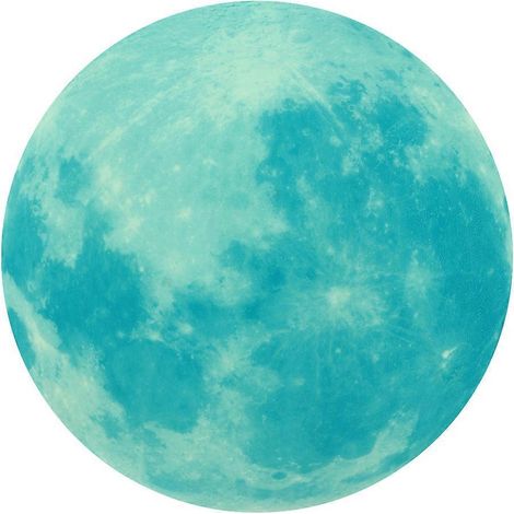 Leuchtender Mond-Wandaufkleber 30 cm, Wanddekoration für Kinderzimmer, phosphoreszierender Mond-förmiger Aufkleber, ideal fürs Schlafzimmer, zauberhafte Dekoration. (1/5)