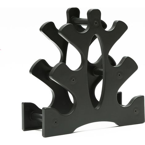 Support d'haltères 3 niveaux, montage facile, PP, petit rangement pour haltères, accessoire de fitness. (1/5)