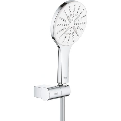 Grohe Rainshower SmartActive - Set de douche de tête 130 9,5 l/min, 3 jets, support et flexible, blanc lunaire 26580LS0 (1/5)