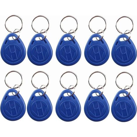 125KHz T5577 / EM4305 Inscriptible RFID Porte-clés NFC Etiquettes Token Proximité ID Contrôle D'accès Clé Carte Fob pour Système d'Entrée de Sécurité Couleur Bleu (10) (1/4)