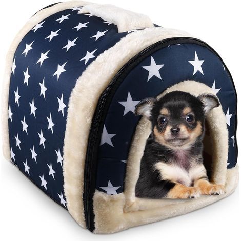 Cat house, Foldable, Non-slip bottom, Waterproof, Indoor, Blue, S (1/5)