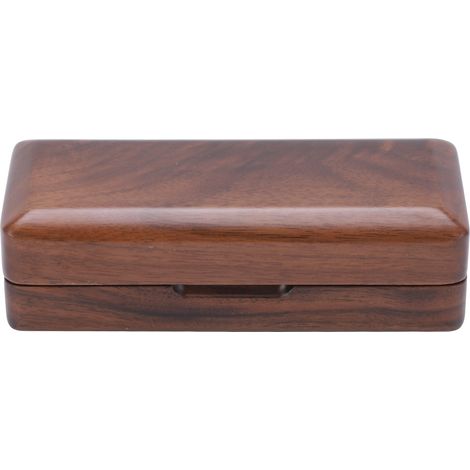 Étui à bec en bois massif noyer, boîte de rangement portable pour saxophone, accessoire instrument à vent, étui protecteur noir (1/5)