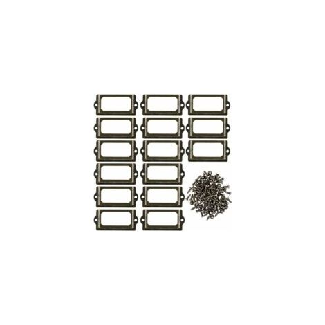 Set di 15 porta etichette in metallo con viti per ufficio, libreria, biblioteca, scaffali, bronzo, dimensioni 70 x 33 mm - Crezuo