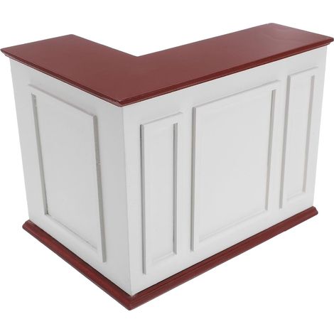 Meuble de Comptoir Miniature Bois Table de Bar pour Maison de Poupée Modèle Échelle Accessoire de Mobilier pour Décoration et Loisirs Créatifs (1/5)