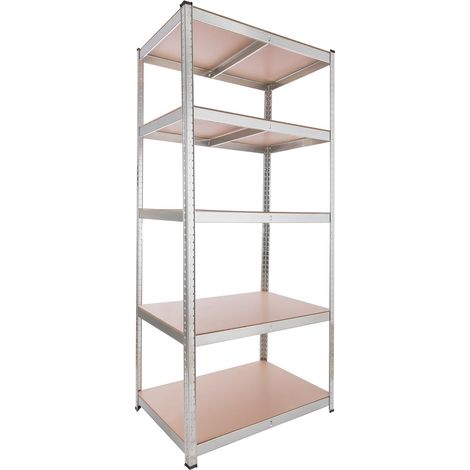 Arebos – Étagère rayonnage charge lourde 875 kg – Dimensions 200 x 90 x 60 cm – 5 niveaux réglables – Acier zingué – Installation sans vis (1/5)