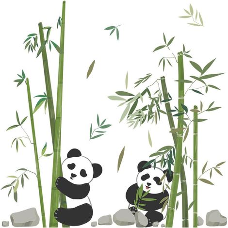 Sticker mural panda en bambou TOYANDONA à faire soi même en