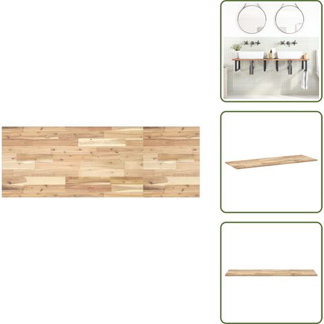The Living Store Dessus de meuble de salle de bain non traité bois d'acacia - Dessus de table en bois (1/5)