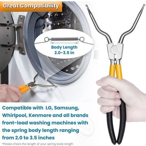 383EER4001A Outil d'expansion de ressort de baignoire intérieur/extérieur pour lave-linge 4986ER0004F/B/G pour coffre de porte de remplacement pour LG & Samsung (1/4)
