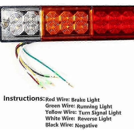 2-teiliges 12V LED-Anhängerbeleuchtungsset – Universelle Rückleuchten mit 20 LEDs für Rückfahr-, Brems- und Blinklicht für Lkw, Wohnwagen und Anhänger