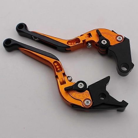 Levier de frein, d'embrayage et de klaxon modifié pour moto CBR900RR CB919 VTX1300 CB-1 (Orange 1) (1/5)