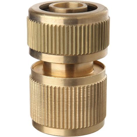 1 Connecteur Tuyau Arrosage Laiton, Raccord Universel 16-22mm, Installation Facile, Inox (1/2)