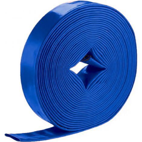Linxor - Tuyau de refoulement, d'arrosage plat en PVC - Bleu - 25 m x 51 mm