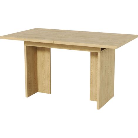 Table à manger extensible, 140/18080 cm, pour 6-8 personnes, forme rectangulaire, plateau épaissi, style simple, table pour salle à manger, cuisine, salon, couleur chêne (1/5)