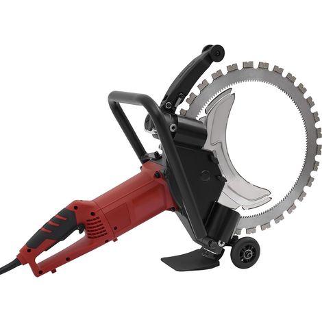 Scie à béton électrique 3500W, 1700 RPM, Scie à Anneau pour Béton, Machine de Découpe Murale, Profondeur de Coupe 295mm, 2 Lame Diamant 410mm, Rainureuse Beton Coupe sans Poussière (1/5)