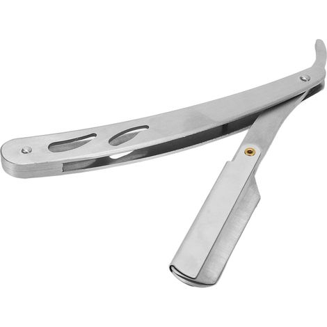 Porte-lame de rasoir droit en acier inoxydable antidérapant pour barbier - Rétro manuel (1/5)