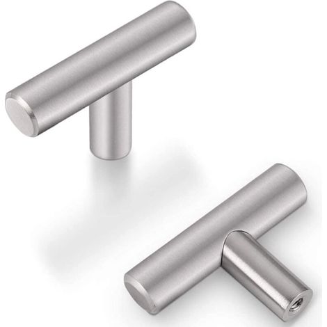 KZQ 10er-Pack Schubladengriffe für Küchenschränke, Kommodenknöpfe mit einem Loch für Schubladen, Küche, Schlafzimmer, Kommode, Heimdekoration, 25 x 25 mm (Silber) (1/4)