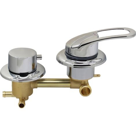 Mitigeur de douche encastré pour salle de bain avec inverseur 2 3 4 5 voies laiton encastrable cabine douche mural monocommande baignoire système corps encastrée pour robinetterie (3 voies 10cm) (1/5)
