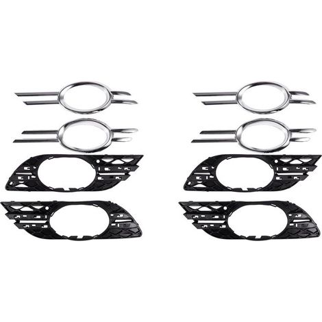 Adecuado para cubiertas embellecedoras cromadas de 8 piezas para la rejilla de las luces antiniebla del parachoques delantero (compatibles con los lados izquierdo y derecho), aplicable a los modelos W
