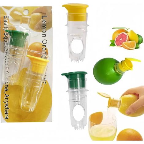 Presse citron portable Sans BPA, Lot de 2 Presse agrumes à Vis avec Filtre, Presse citron mini pour Camping (1/5)