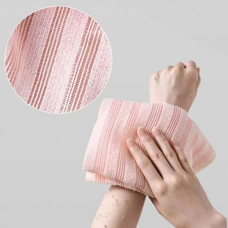 Serviette Exfoliante - 23 x 100 cm - Pour Dos et Corps - Fibres De Bambou Et Charbon Actif - 1 Pièce (1/5)