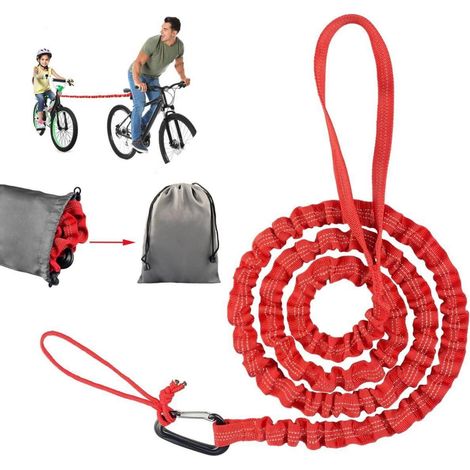 Fahrrad Abschleppseil für Kinder, elastisches Zugseil bis 225 kg, 1,7-3m (1/5)