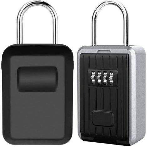 Boite à Clé Sécurisée Montage Mural Boite a Clef avec Code Numérique à 4 Chiffres, Extra Grande Lock Box Coffre a Clefs Exterieur avec Anse, Format XL Boîte à Clés à Code (Noir),de dyk.Trywise (1/4)