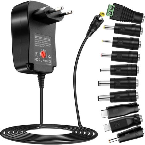 Adaptateur Universel 41 W AC vers DC 6 V 9 V 12 V 15 V 18 V 20 V 24 V 1 A 1,5 A 2 A, Chargeur d'alimentation à découpage avec Port USB 5 (1/5)