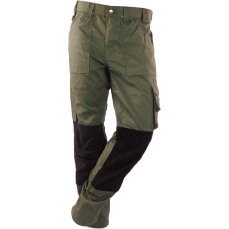 Pantalones de trabajo RICA LEWIS - Hombre - Talla 52 - Multibolsillos - Corte recto - Caqui - MOBILON