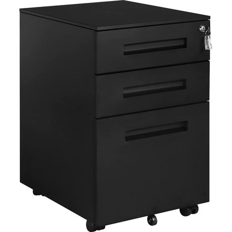 Woltu – Caisson de bureau en acier et nylon – Rangement avec serrures et roulettes – Dimensions 39 x 45 x 60 cm – Charge maximale 145 kg