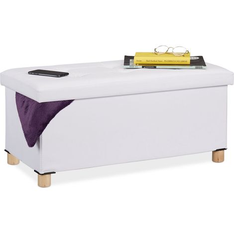 Storage bench with wooden feet