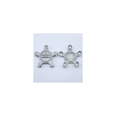 Lot de 4 Enjolivants de Roue Gris 135 mm Compatible Audi Style Logo Design Élégant Accessoire Automobile (1/4)