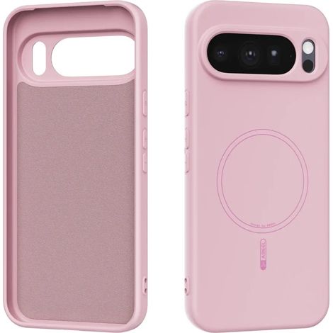 (Rose, Google Pixel 10 Pro XL) Étui souple en silicone liquide, compatible avec la fixation magnétique MagSafe, étui de protection antichoc. (1/5)