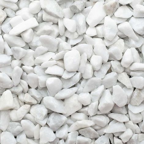 Sassi ciottoli colorati Bianco Carrara granulato 8-12 mm decorazione giardino pietre colorate - 5 Kg (1/4)