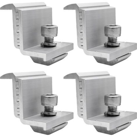 Supports de Panneau Solaire Lot de 4, Panneau Z, Fixation Panneau Solaire pour Panneau Solaire, Support de Panneau Solaire Hauteur du Module 30–50 mm (Borne d'extrémité) (1/5)